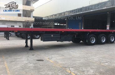 3 Axles 55T Flatbed Container Transport Semi Truck Trailer
