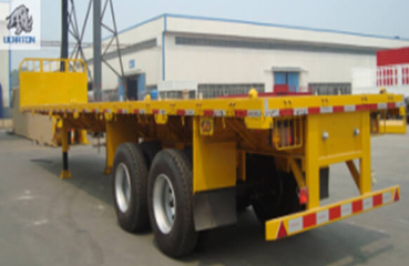 2 Axles 20ft Flatbed Container Transport Semi Truck Trailer
