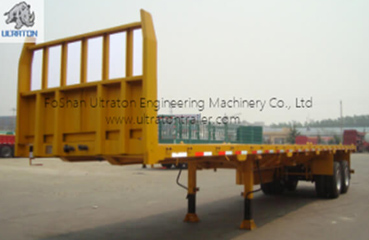 2 Axles 30T Flatbed Container Transport Semi Truck Trailer