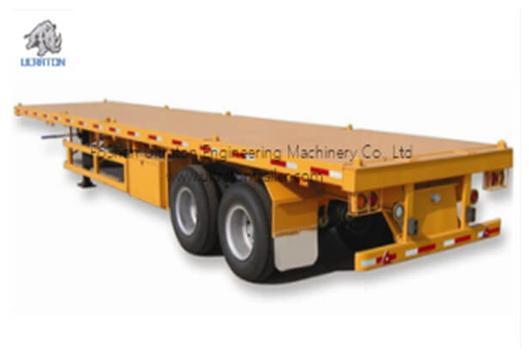 2 Axles 20ft Flatbed Container Transport Semi Truck Trailer