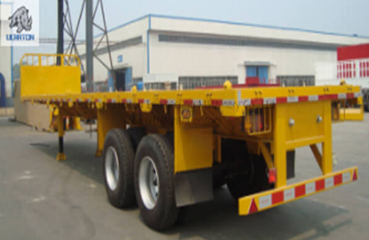 2 Axles 35T Flatbed Container Transport Semi Truck Trailer