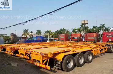 3 Axles 40ft Skeletal Container Transport Semi Truck Trailer