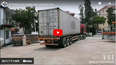 45' flatbed semi trailer with container lock